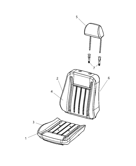 2004 Dodge Durango Seat Cushion Foam Diagram for 5134722AA