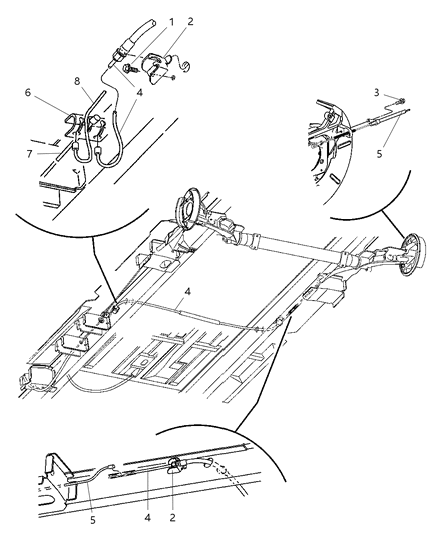 2007 Chrysler Town & Country Cables, Rear, Parking Brake Diagram