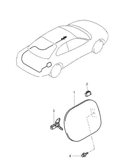 2000 Chrysler Sebring Coupe Fuel Filler Lid & Lock Diagram