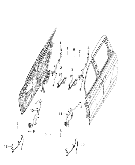 2020 Chrysler Pacifica Wiring-Front Door Diagram for 68401646AC