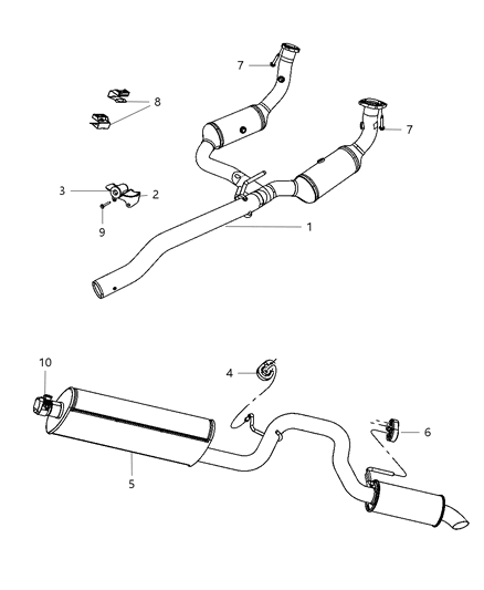 2011 Jeep Liberty Converter-Exhaust Diagram for 68052257AB