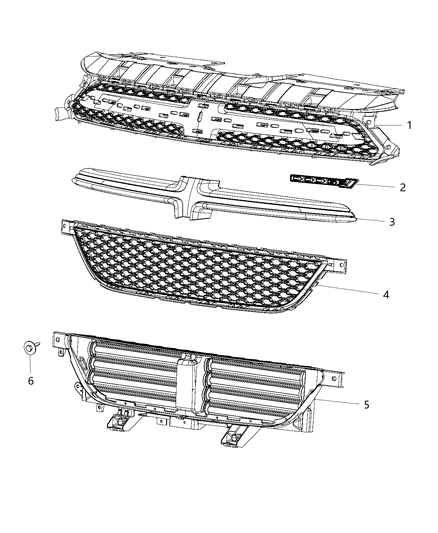 2012 Dodge Dart Grille-Active Shutter Diagram for 68140950AB