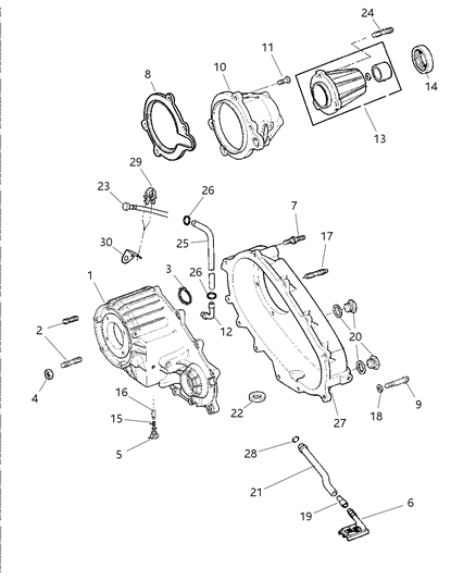2001 Dodge Durango Case & Related Parts Diagram 1
