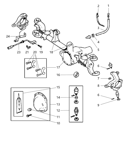 2004 Jeep Grand Cherokee Housing - Front Axle Diagram 2