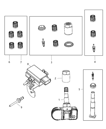 2008 Jeep Liberty Trigger-Low Tire Pressure Warning Diagram for 56029356AB