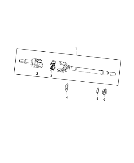 2009 Jeep Wrangler Shaft , Axle Diagram 2