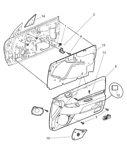 1997 Chrysler Sebring Convertible Door Panel Diagram