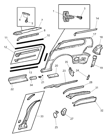 2004 Chrysler Town & Country Weatherstrip Sliding Door Secondary Diagram for 4717792AA