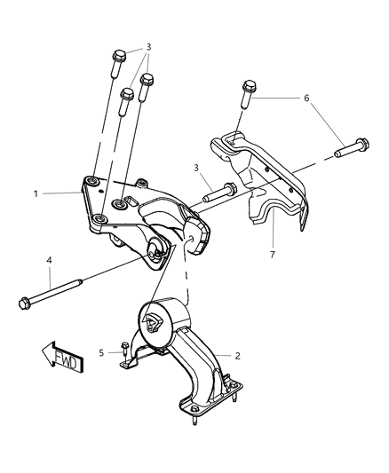 2010 Chrysler Town & Country Bracket-Engine Mount Diagram for 4721568AA
