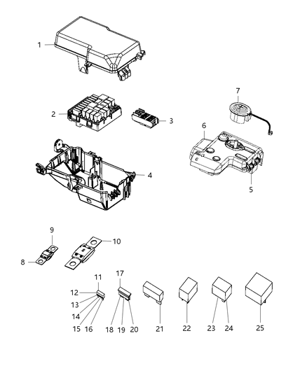 2013 Dodge Dart Fuse-Midi Diagram for 68172084AA