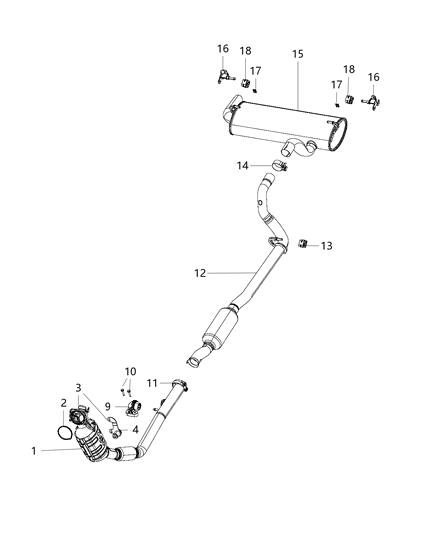 2021 Jeep Wrangler Converter-Exhaust Diagram for 68412141AD