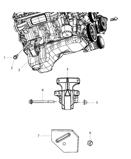 2014 Ram 1500 Engine Mounting Right Side - Diagram 7