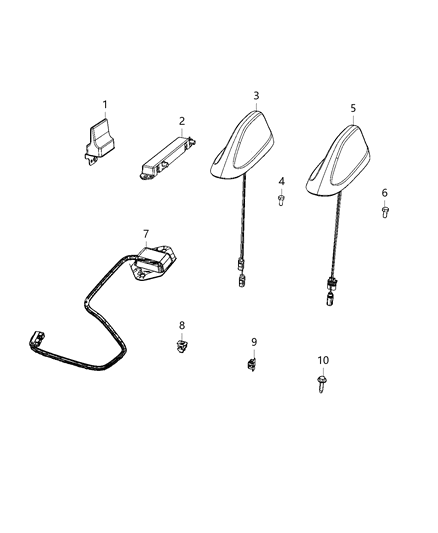 2021 Ram 1500 Cable Base Assembly Diagram for 68475114AA