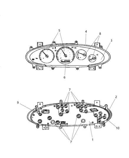 2000 Chrysler Cirrus Cluster - Instrument Panel Diagram