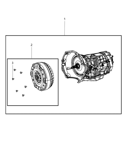 2007 Dodge Ram 3500 Trans-With Torque Converter Diagram for 68109704AA