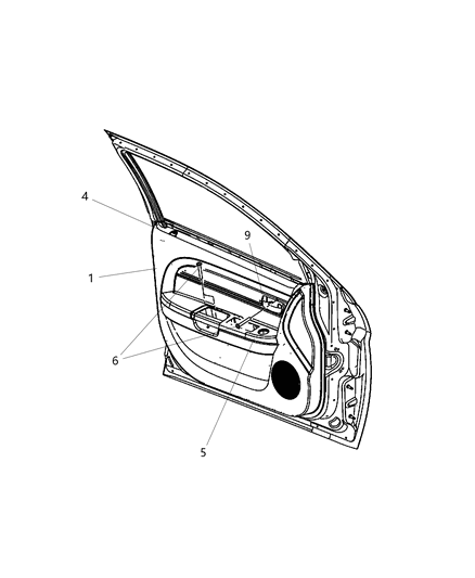 2010 Chrysler Sebring Panel-Front Door Trim Diagram for 1GH661DVAA