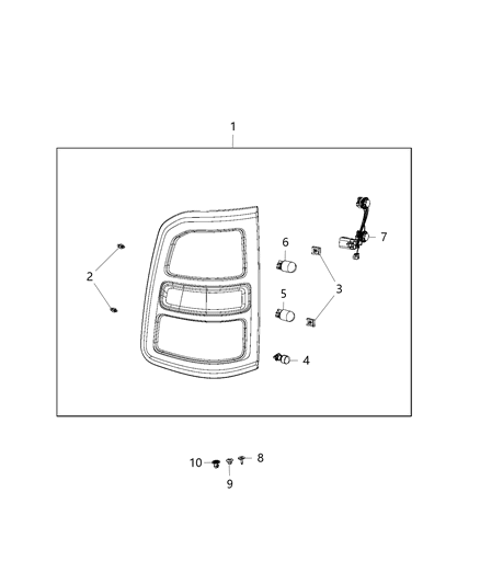 2019 Ram 1500 Lamp-Tail Diagram for 68261576AE