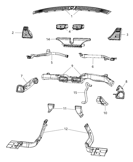 2007 Dodge Avenger Duct-Floor Diagram for 5058548AA