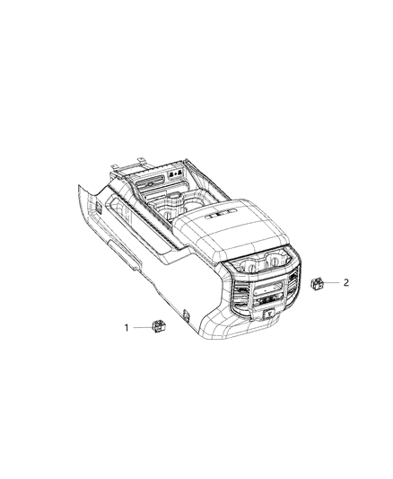 2020 Ram 3500 Cab Chassis Switches - Console Diagram 1