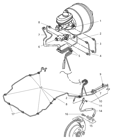 2006 Jeep Wrangler Line-Brake Diagram for 56052350AB