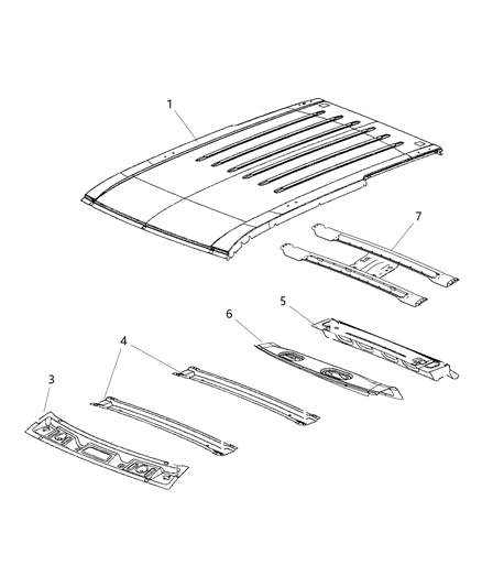 2011 Dodge Durango Roof Panel Diagram