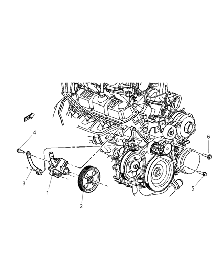 2002 Dodge Grand Caravan Power Steering Pump Diagram for 4743060AB