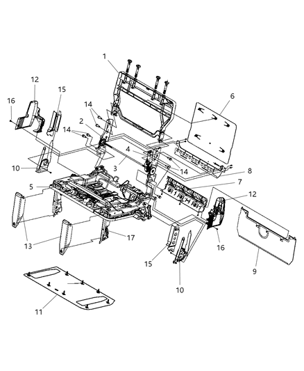 2009 Dodge Grand Caravan Shield-RECLINER Diagram for 1LA151S3AA