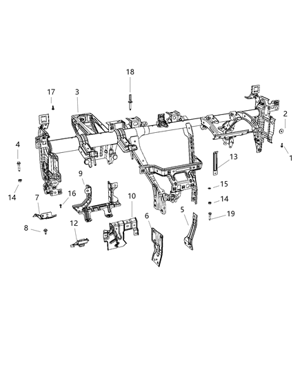 2020 Jeep Compass Instrument Panel & Structure Diagram 2