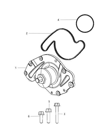 2008 Dodge Grand Caravan Water Pump & Related Parts Diagram 3