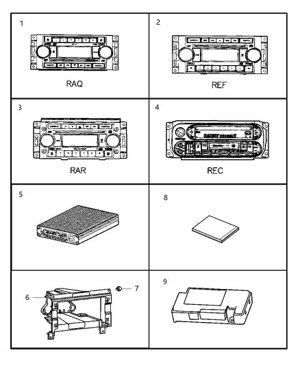 2006 Dodge Durango Amplifier-Radio Diagram for 5064106AB