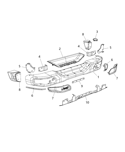 2017 Jeep Wrangler Bumper-Rear Diagram for 68195897AB