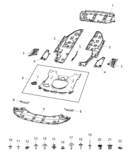 2020 Chrysler Pacifica Underbody Shields And Plates Diagram 2