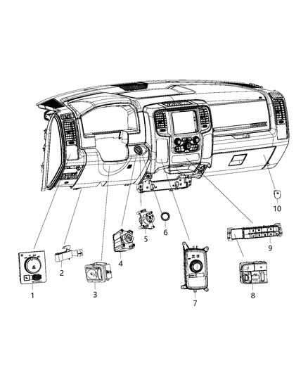 2017 Ram 2500 Switch-Instrument Panel Diagram for 68271161AA