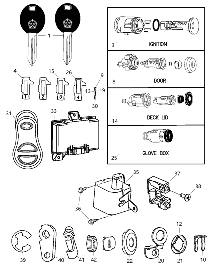 2006 Chrysler PT Cruiser Module-Receiver Diagram for 56040547AH