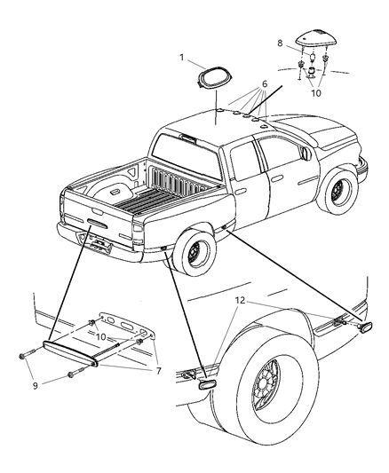 2003 Dodge Ram 3500 Lamp-Dome Diagram for 5FW60TL2AB