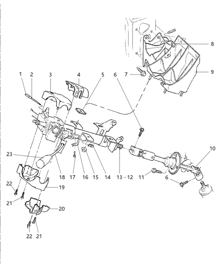 1997 Dodge Ram Wagon Column Steering Diagram for 4864611