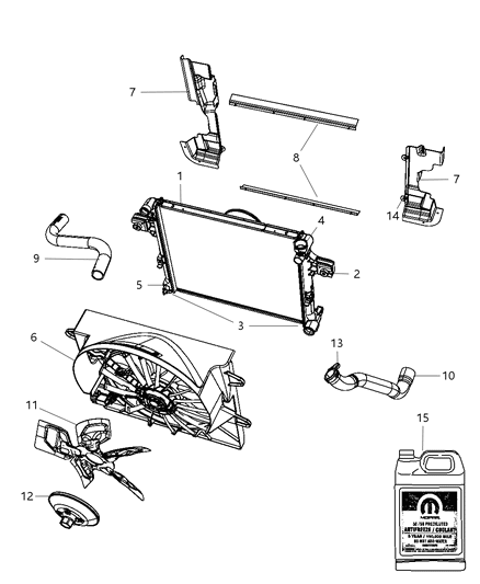 2009 Jeep Grand Cherokee Radiator & Related Parts Diagram 2