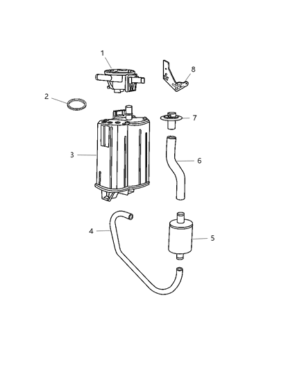 2004 Dodge Durango Vacuum Canister & Leak Detection Pump Diagram