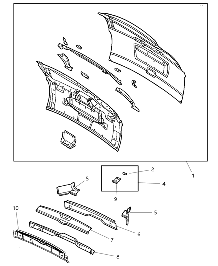 2006 Dodge Grand Caravan Liftgate Panel Diagram