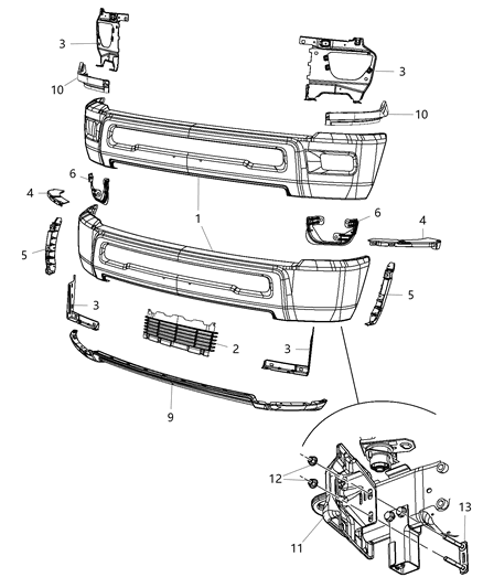 2018 Ram 5500 Air Dam Diagram for 68170726AA