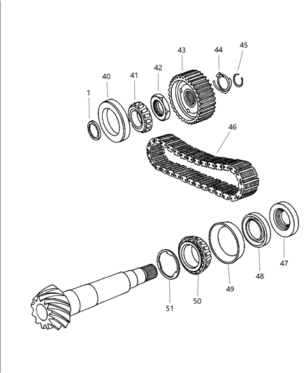 1997 Chrysler LHS Shaft - Transfer Diagram