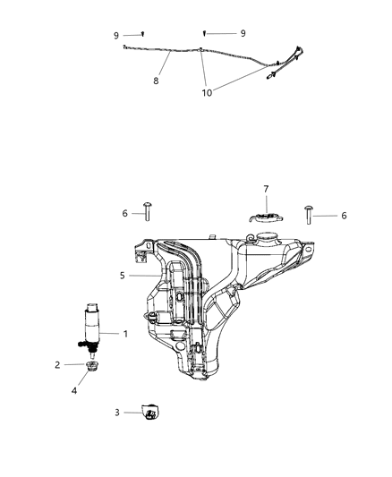 2010 Dodge Charger Washer System Front Diagram