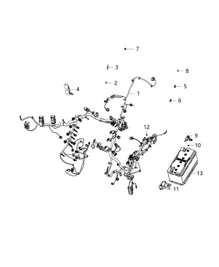 2020 Ram 1500 Cover-Battery Post Diagram for 68164628AA