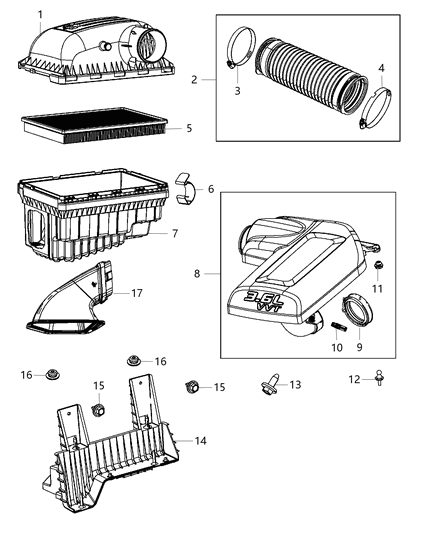 2019 Ram 1500 Cover-Air Cleaner Diagram for 53032405AD
