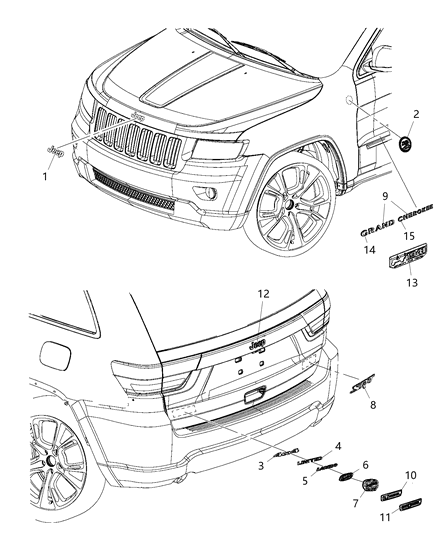 2016 Jeep Grand Cherokee MEDALLION-Fender Front Diagram for 68271972AA