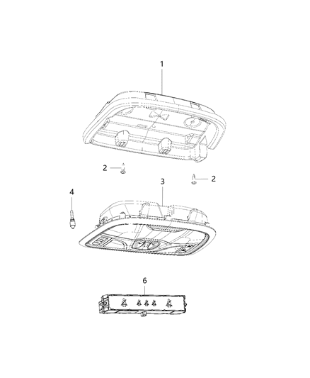 2017 Jeep Cherokee Console-Overhead Diagram for 1WG401DAAJ