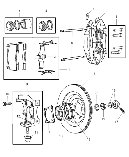 2004 Dodge Viper CALIPER-Disc Brake Diagram for 5093305AA