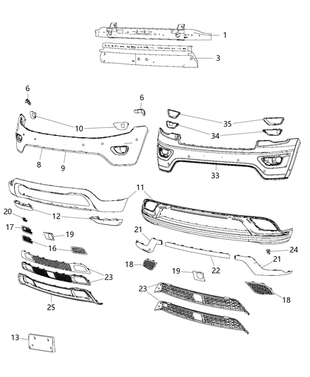 2016 Jeep Grand Cherokee ABSORBER-Front Energy Diagram for 68328817AA