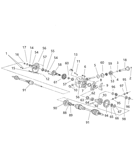 2004 Dodge Grand Caravan SHIM-Output Shaft Diagram for 4641431