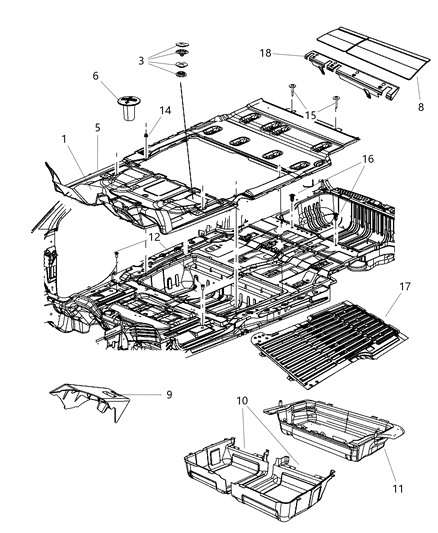 2013 Dodge Grand Caravan Carpet - Complete Diagram